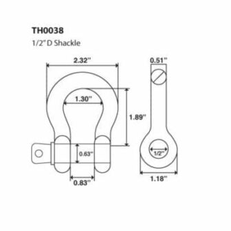 TPC - 1/2 D SHACKLE TOUGH (for 20mm ring)